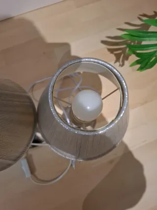 Juego de 2 lámparas de mesa plateadas