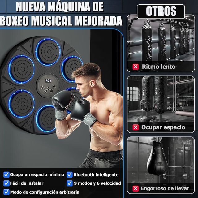 Máquina de Boxeo Musical con Luces LED