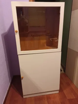 Vitrina de madera y cristal