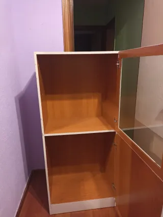 Vitrina de madera y cristal
