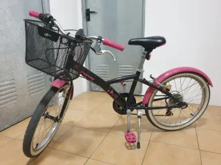 Bicicleta niña 20 negra y rosa