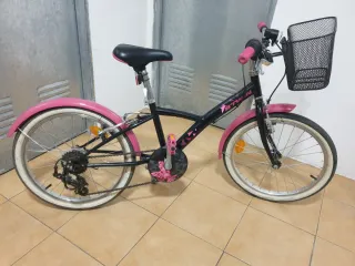 Bicicleta niña 20 negra y rosa