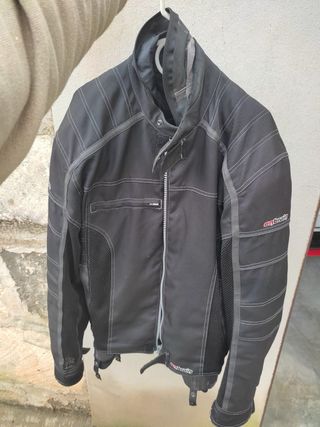 Chaqueta Moto Piel y Nylon