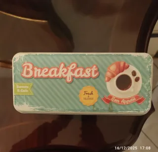 Barattolo in latta vintage Breakfast