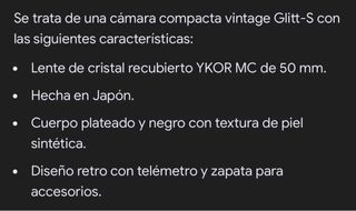 Cámara vintage Glitt Plata y Negra