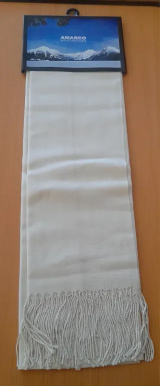 Bufanda Marco Beige con Flecos