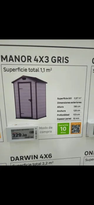 Caseta Resina Keter Manor 4x3 Gris