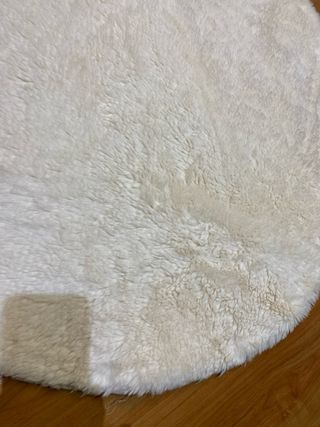 Alfombra redonda pelo suave blanco