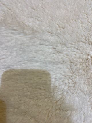 Alfombra redonda pelo suave blanco