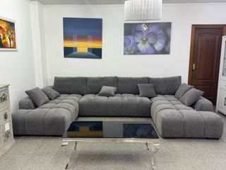 Nuevo sofa rinconera + cojines gris - enviamos