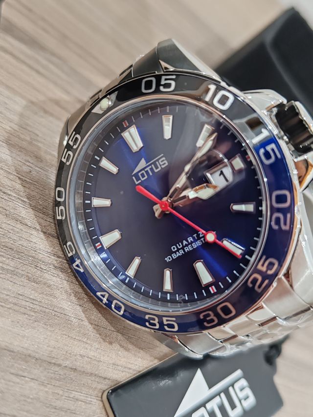 Reloj Lotus Hombre Azul y Plateado