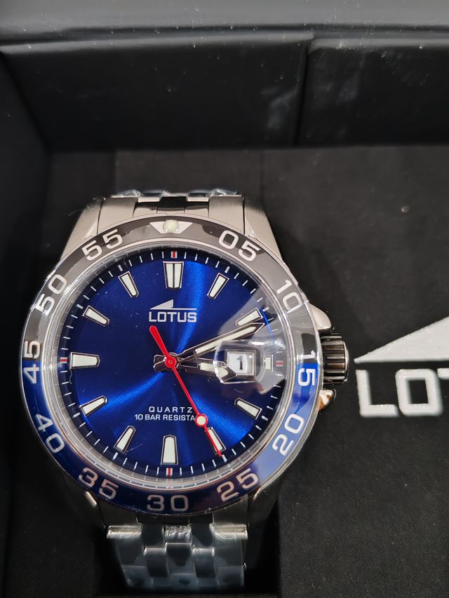 Reloj Lotus Hombre Azul y Plateado