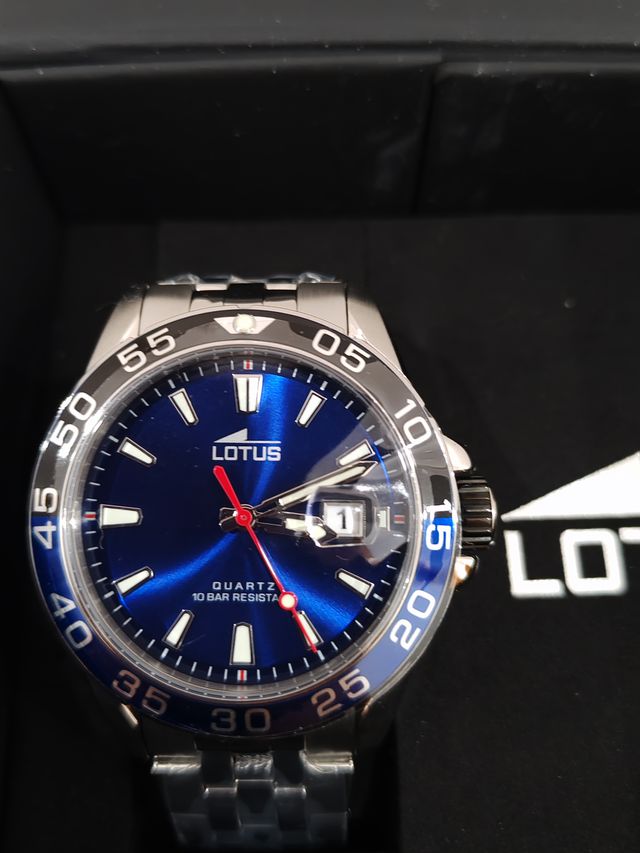 Reloj Lotus Hombre Azul y Plateado
