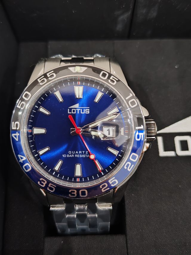 Reloj Lotus Hombre Azul y Plateado