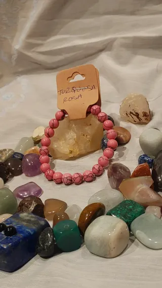 Pulsera Turquesa Rosa Piedra 8mm