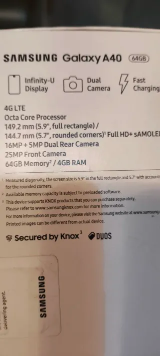 Samsung Galaxy A40 Grigio spaziale