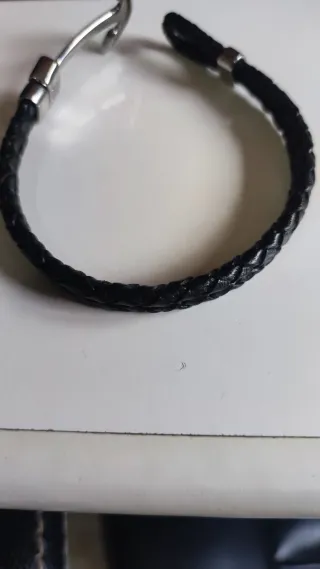 Pulsera Lotus Style Ancla Negra Plata