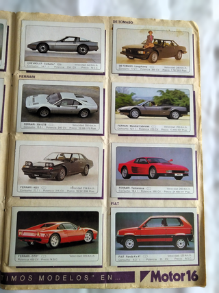 Álbum Coches Motor 16 1986 Completo