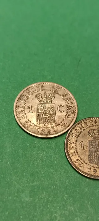 2 Monedas 1 Céntimo España 1906