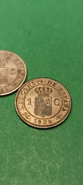 2 Monedas 1 Céntimo España 1906