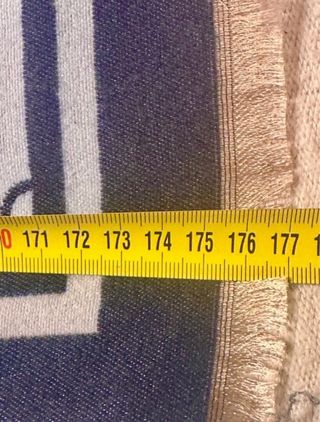 Bufanda Pura Cachemira Azul y Blanca