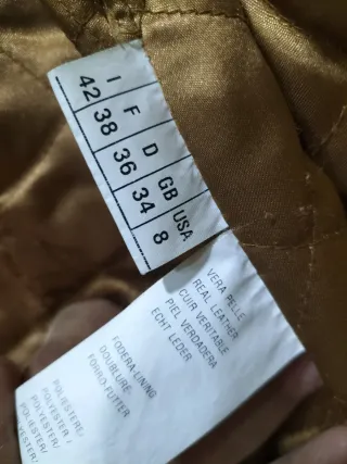 Giaccone in vera pelle morbida, taglia 42.