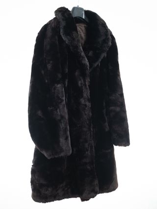 Abrigo Piel Natural Mujer Marrón Suave