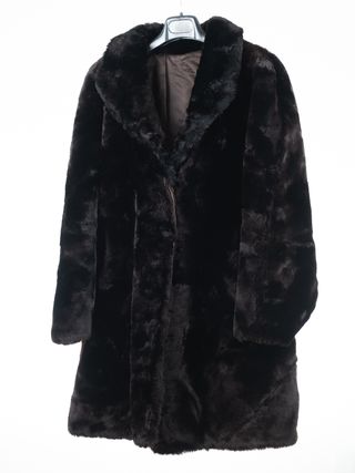 Abrigo Piel Natural Mujer Marrón Suave