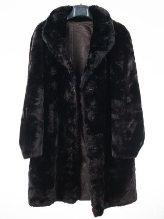 Abrigo Piel Natural Mujer Marrón Suave