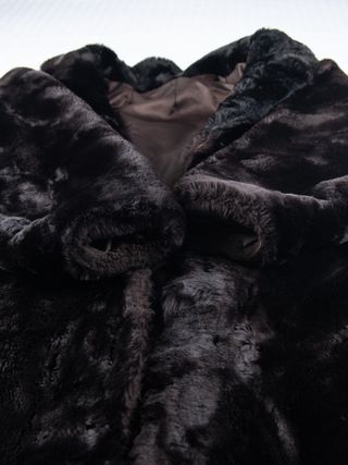 Abrigo Piel Natural Mujer Marrón Suave