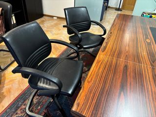 Conjunto 2 Sillas Confidente Piel Negras