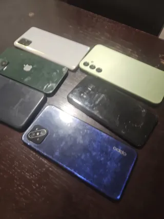 Lote 6 móviles Oppo, iphone, Samsung (pantalla rot