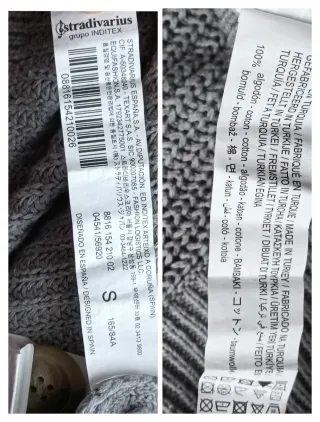 Chaqueta de punto gris oversize Mujer talla M