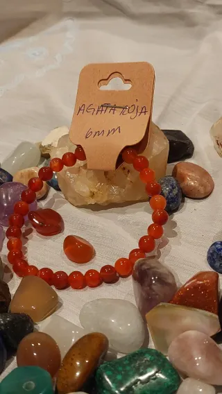 Pulsera Ágata Roja Natural 6mm