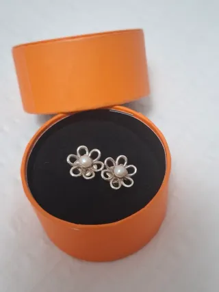 Pendientes Tous Flor Perla Plata