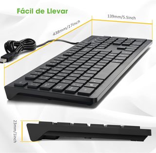 VEILZOR Teclado USB, Teclado QWERTY Español, Tecla