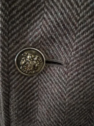 Chaqueta Abrigo Corto Hombre Marrón Espiga