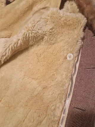 Chaqueta Abrigo Corto Hombre Marrón Espiga