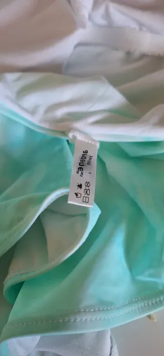 Bañador mujer turquesa y blanco M