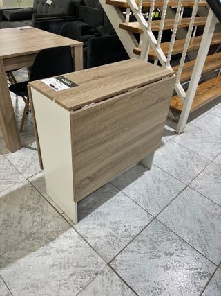 Mesa extensible madera y blanco