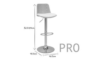 Sgabello da bar regolabile in legno chiaro, poliuretano, colore Grigio Scuro
