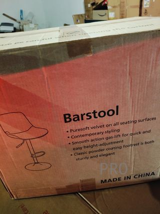 Sgabello da bar regolabile in legno chiaro, poliuretano, colore Grigio Scuro