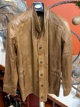 Giacca donna vera pelle color tabacco anni 90