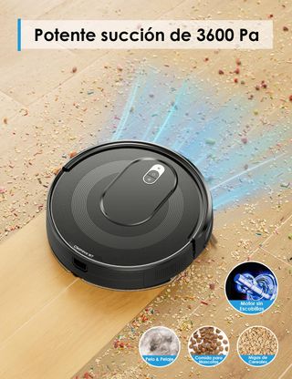 Robot Aspirador y Fregasuelos, Potente Succión 360