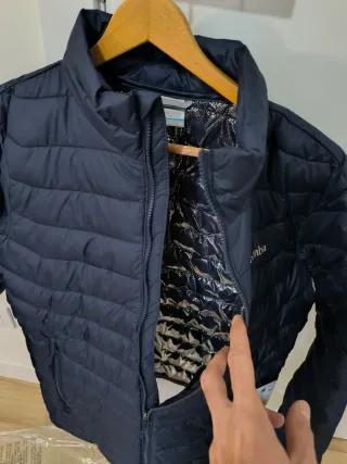 Abrigo Columbia Plumas Azul Talla M Nuevo