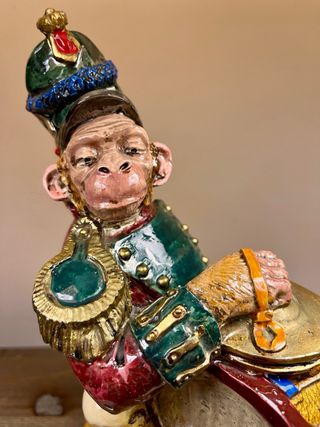 Figura de mono músico de Circo estilo siglo XIX