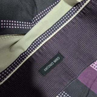 Juego funda nórdica rayas beige y morado