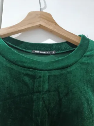 Top terciopelo verde mujer talla S