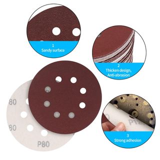 30 Piezas Discos de Lija 125 mm, Disco Abrasivo Pa