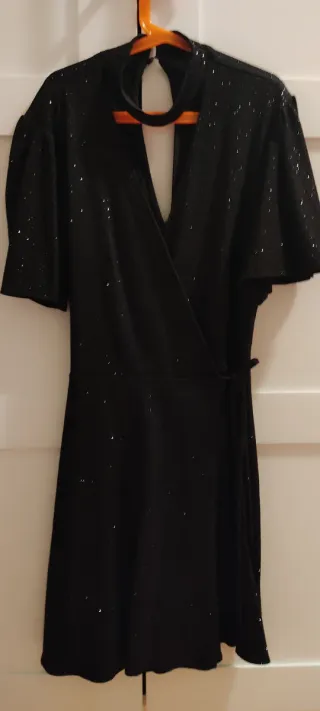 Vestido fiesta negro brillante